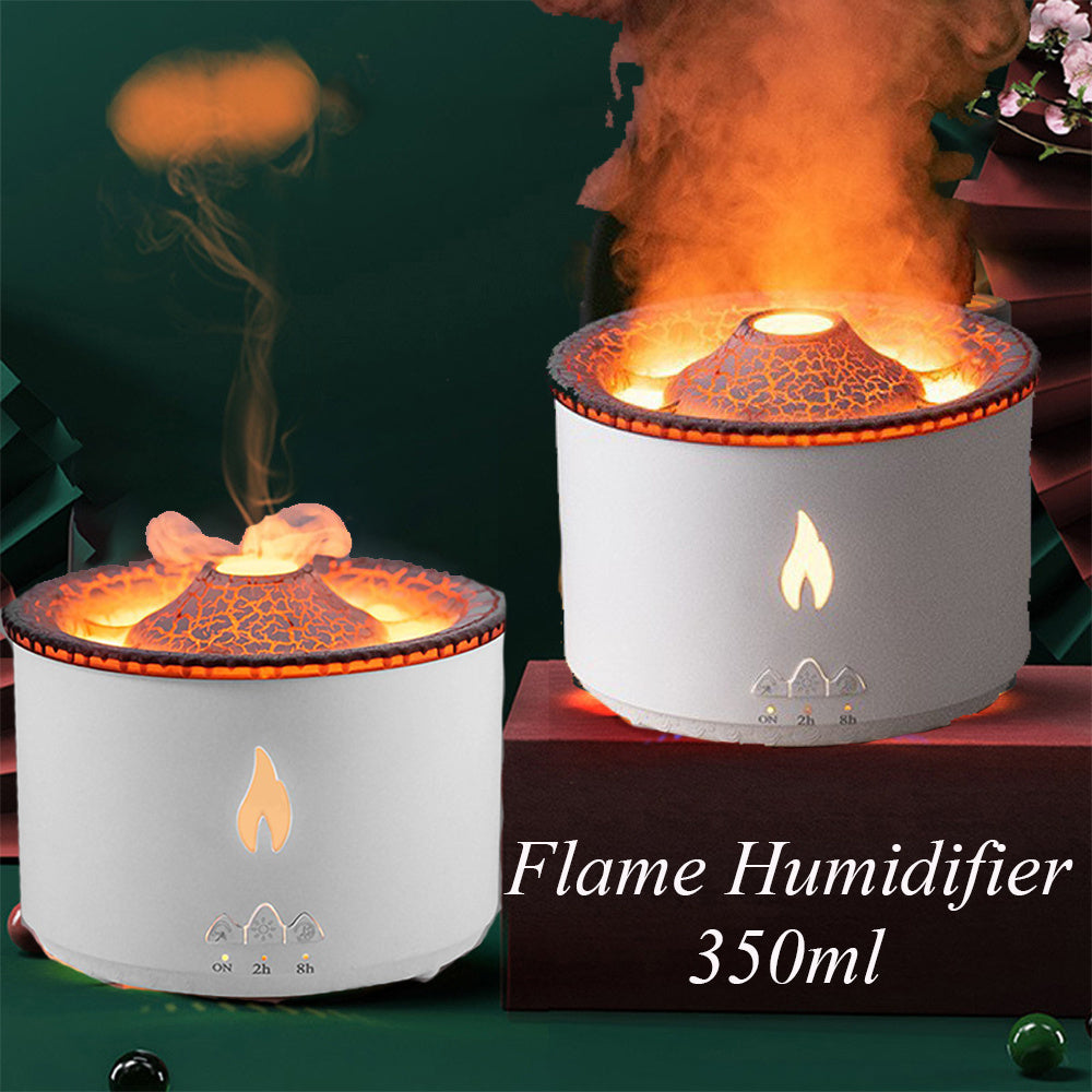 New Creative Ultrasonic Essential Oil Humidifier Volcano Aromatherapy Machine Spray Jellyfish Air Flame Humidifier Diffuser - Datsnake