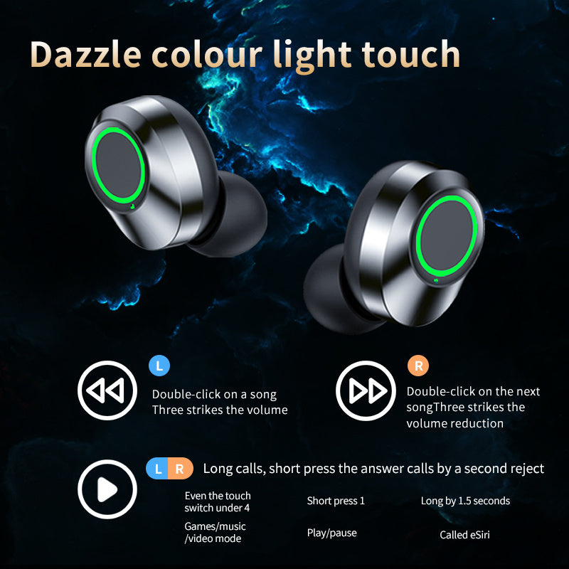 YD03 Wireless Bluetooth-compatible Headset TWS Large Screen Smart Digital Display In Ear Breathing Light - Datsnake