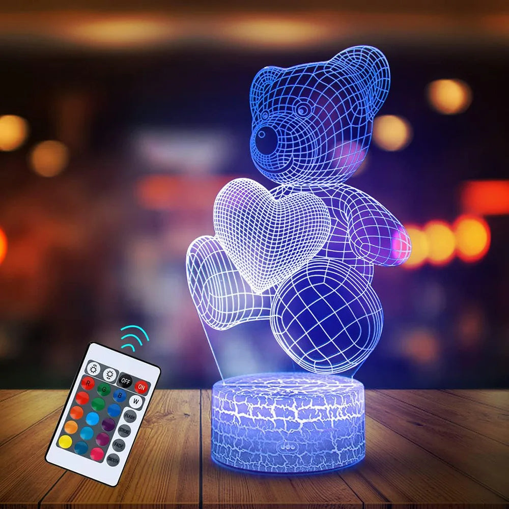 3D Lamp Acrylic USB LED Night Lights Neon Sign Lamp Xmas , Decorations For Home Bedroom Birthday Decor Valentines Day Gifts - Datsnake