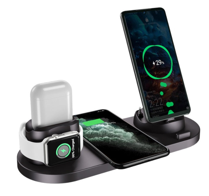 Wireless Charger For IPhone Fast Charger For Phone Fast Charging Pad For Phone Watch 6 In 1 Charging Dock Station - Datsnake