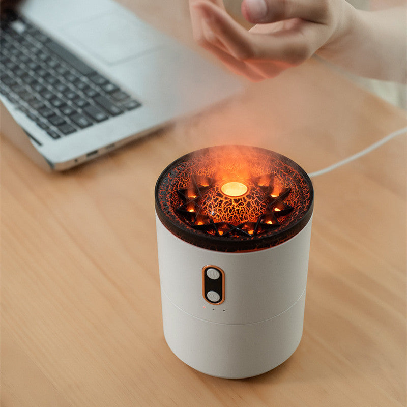 New Creative Ultrasonic Essential Oil Humidifier Volcano Aromatherapy Machine Spray Jellyfish Air Flame Humidifier Diffuser - Datsnake