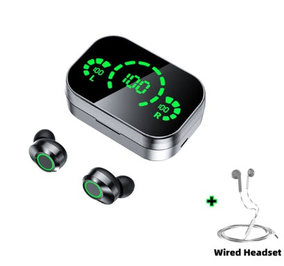 YD03 Wireless Bluetooth-compatible Headset TWS Large Screen Smart Digital Display In Ear Breathing Light - Datsnake