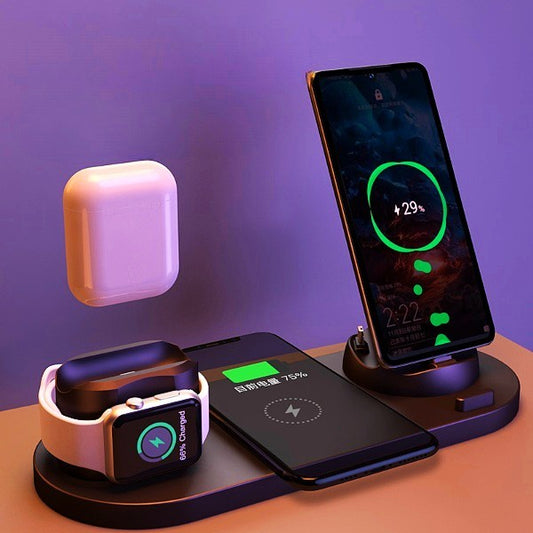 Wireless Charger For IPhone Fast Charger For Phone Fast Charging Pad For Phone Watch 6 In 1 Charging Dock Station - Datsnake